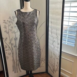 Onyx Black and Gold Sparkle Scoop Neck Mini Dress